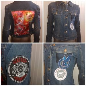 B5 Eckored Denim/Patched Jacket - S -